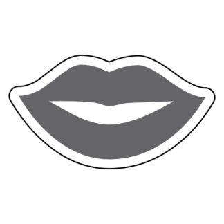 Kiss Lips Sticker (Grey)
